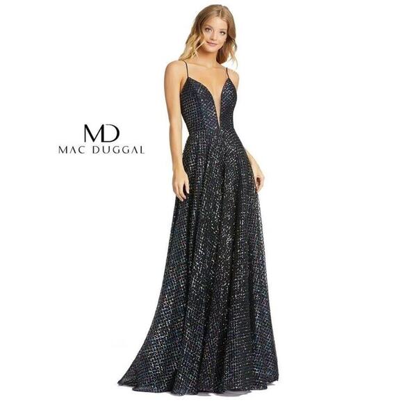 Mac Duggal Draped Sequin Gown Size 16 - Picture 1 of 13